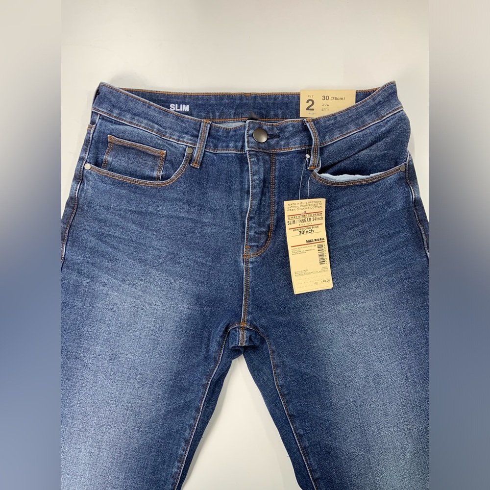 Muji Stretch Denim Jeans Size 30 34 Inseam